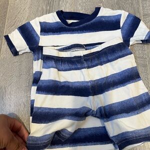 Striped Blue and White Baby Outfit